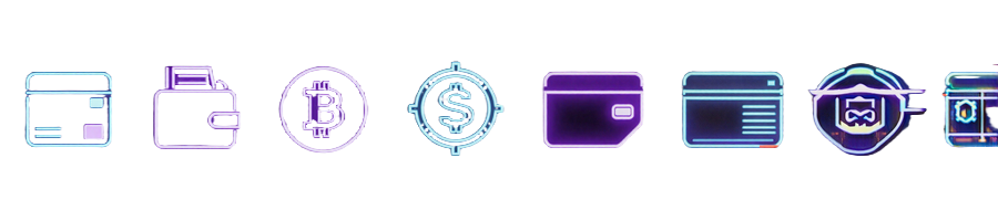 Reihe leuchtender Zahlungsmethoden-Symbole f&uuml;r schnelle Ein- und Auszahlungen im GambleZen Casino