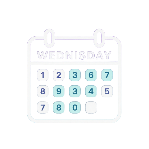 Leuchtendes Neon-Kalender-Symbol f&uuml;r den Wednesday Bonus im GambleZen Casino